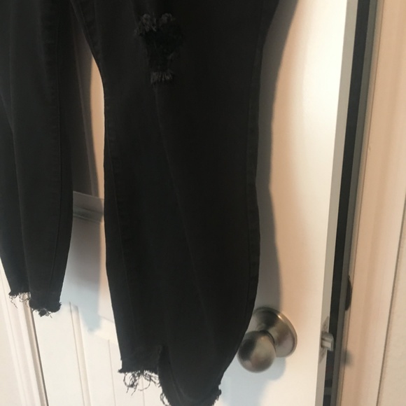 Torrid Distressed Jeans, sz 24R, Black Denim - Picture 5 of 15